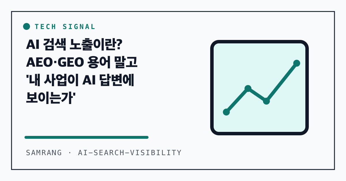 AI 검색 노출이란? AEO·GEO 용어 말고 '내 사업이 AI 답변에 보이는가'